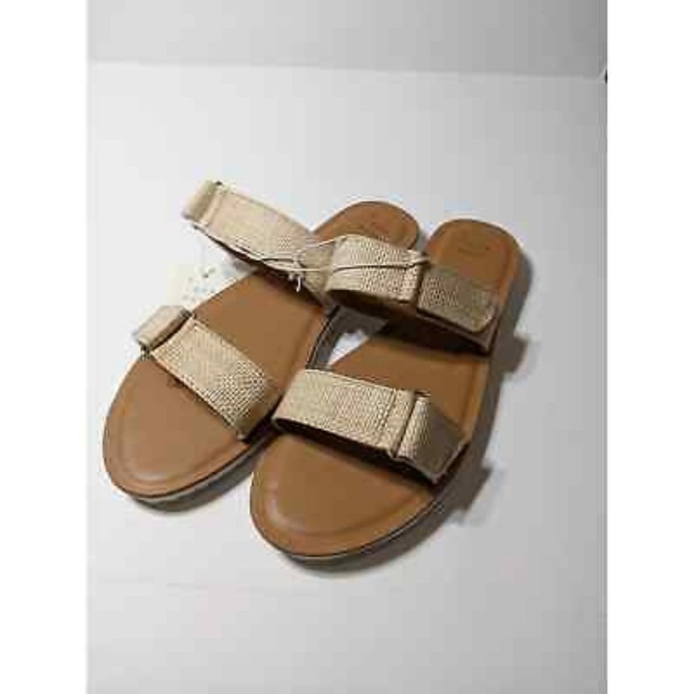 A New Day Illiana Two Band Easy Closure Sandals Natural 10